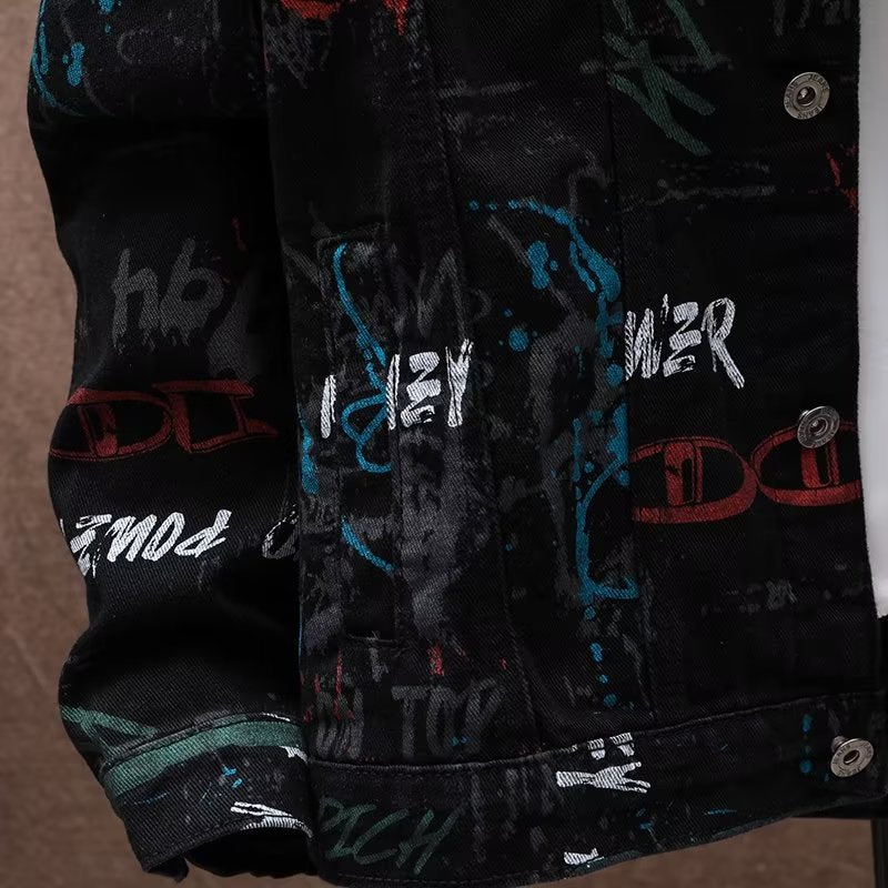 Mens Printed Corduroy Hooded Jacket