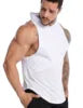 Men's Workout Hooded Tank Tops Sleeveless Gym Training Hoodies Bodybuilding Muscle Cut Off T-Shirt