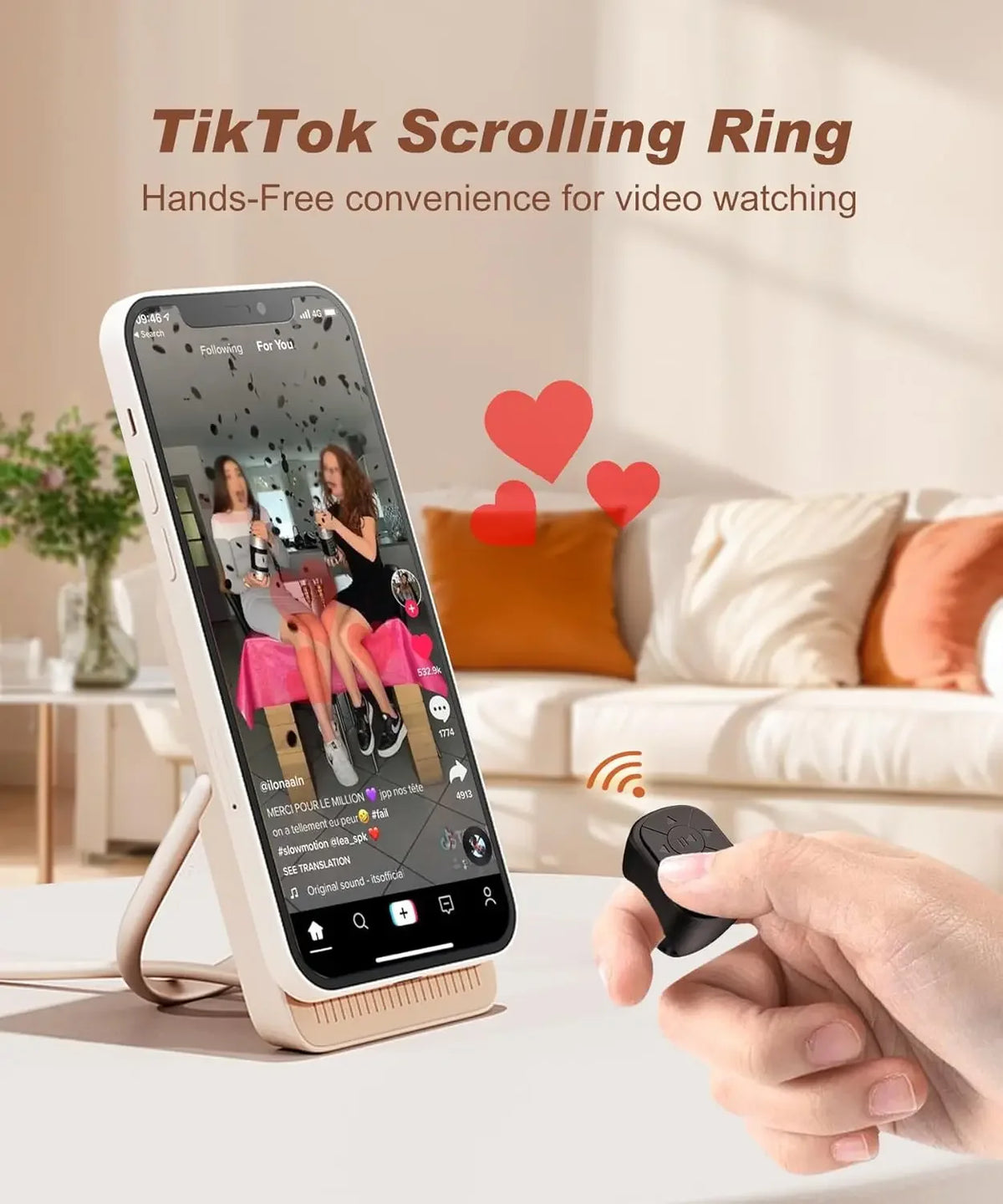 Bluetooth Finger Remote for Selfies & Media