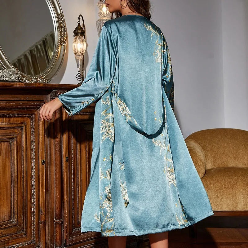 Lace-Up Silk Pajama Set — Women's Two-Piece