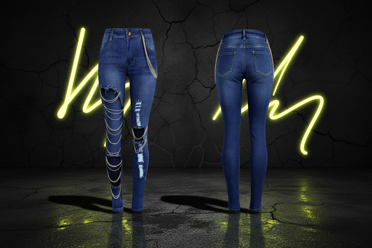 Blue Chain Jeans - D14 Style