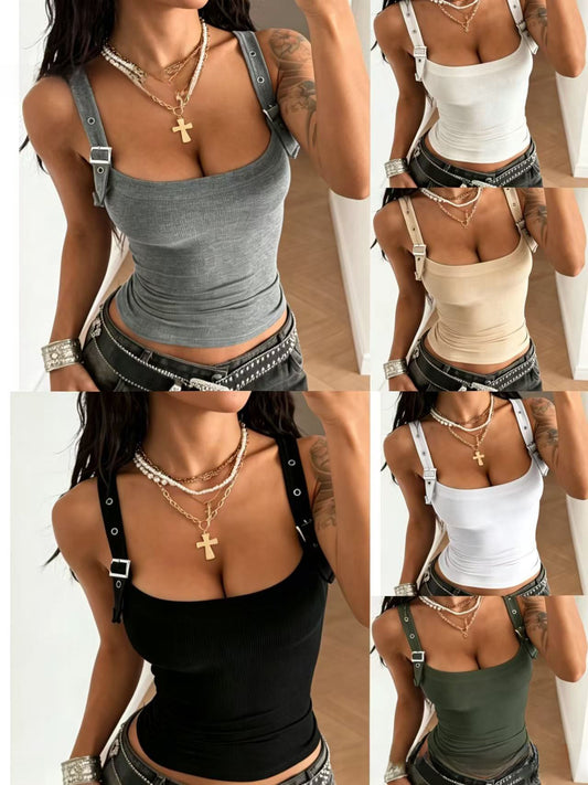 Off-Shoulder Strap Vest