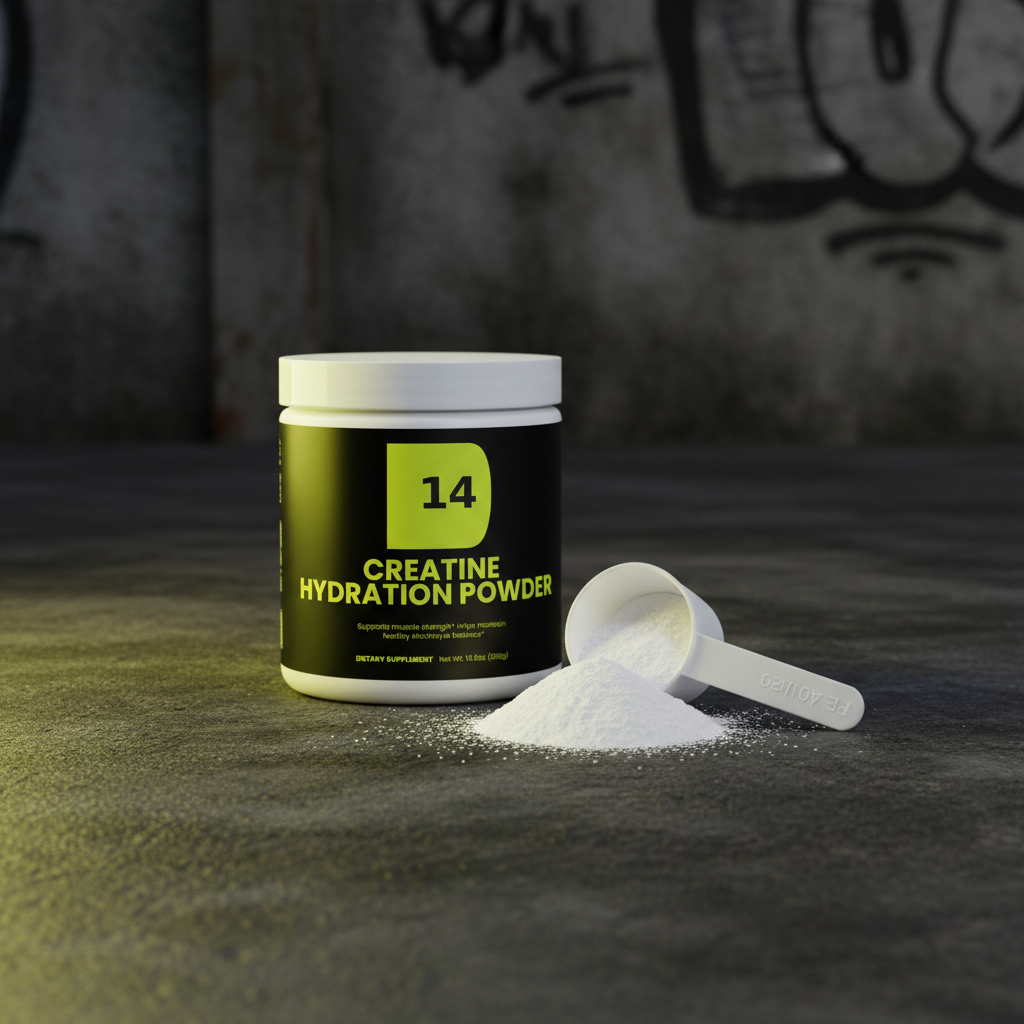 D14 Creatine Hydration Powder - Scoop and Powder