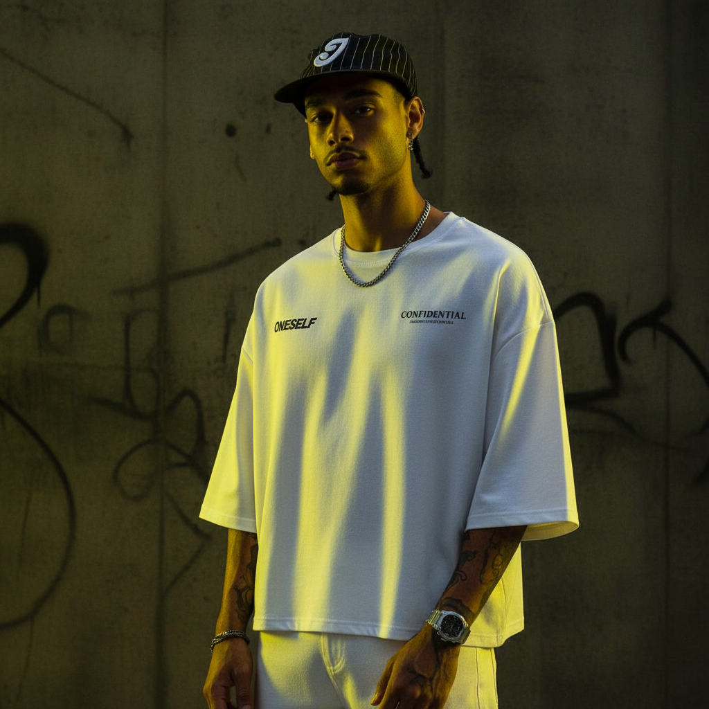 Men's Street Graphic Tee - White Front View