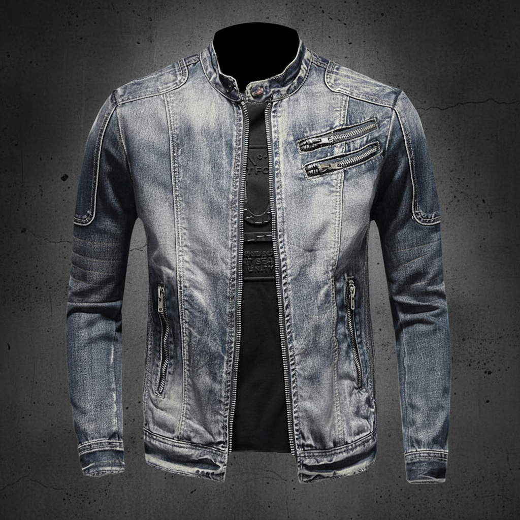 Men's Street Denim Jacket - Front View