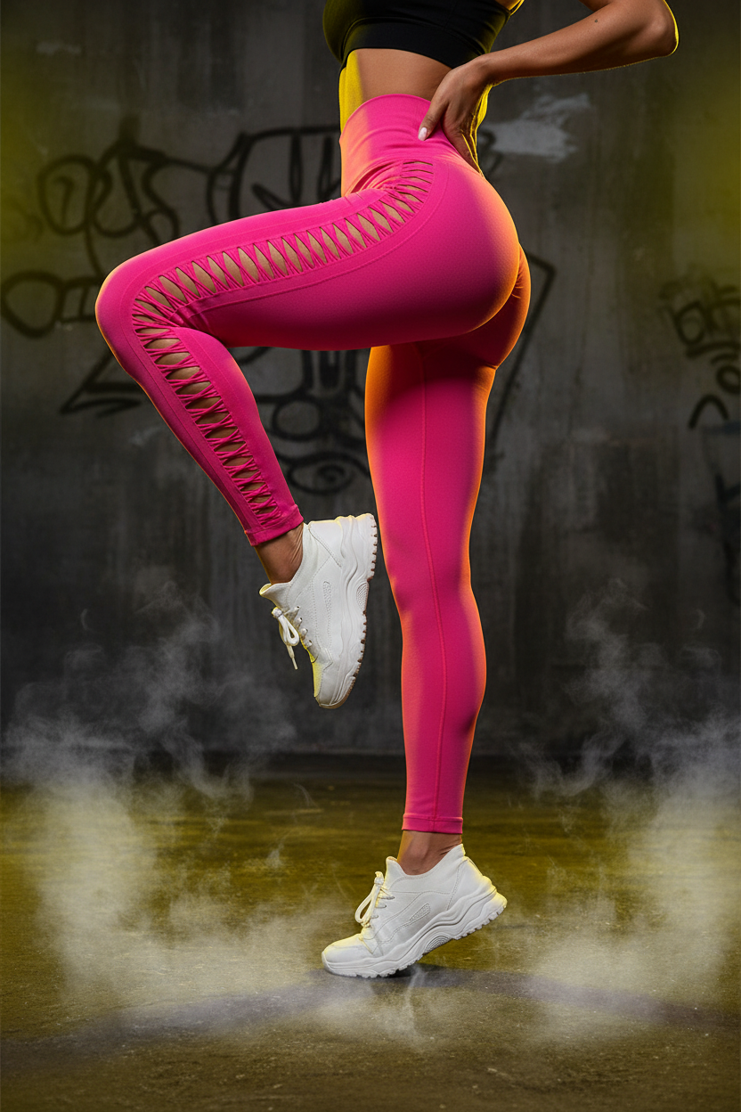 Women's High Waist Sculpt Leggings - Hot Pink