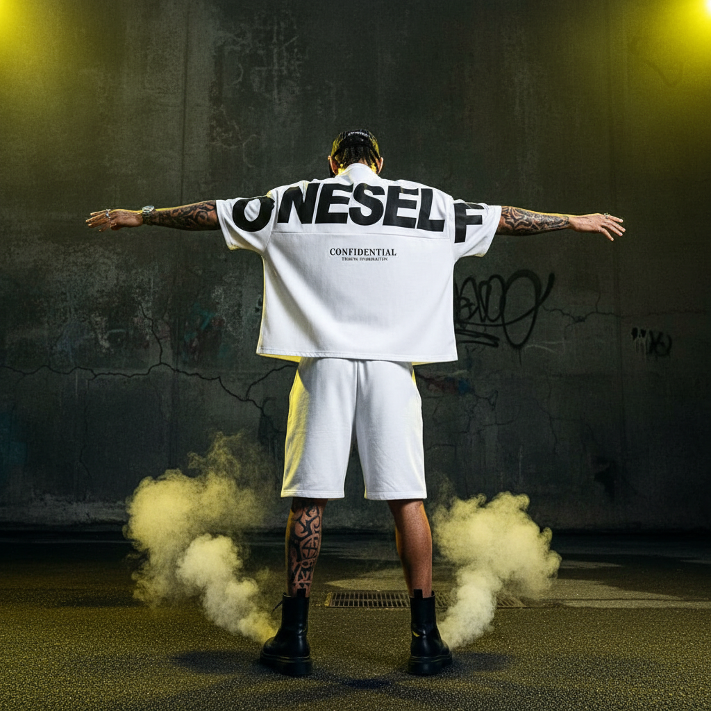 Men's Street Graphic Tee - White Back View
