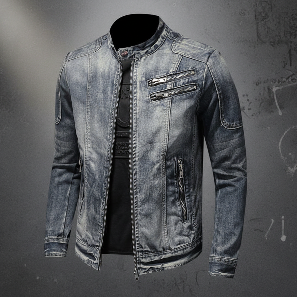 Men's Street Denim Jacket - Angled View