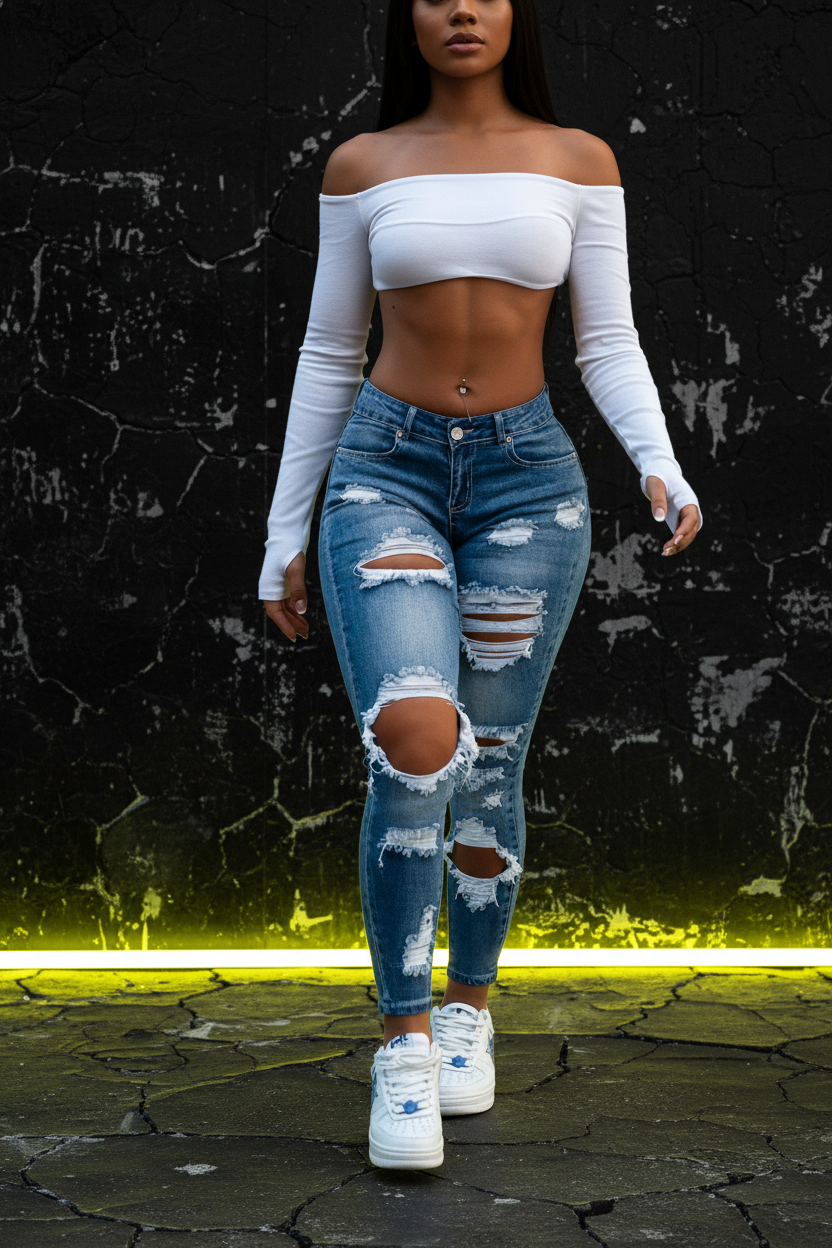 Light Blue Ripped Jeans - D14