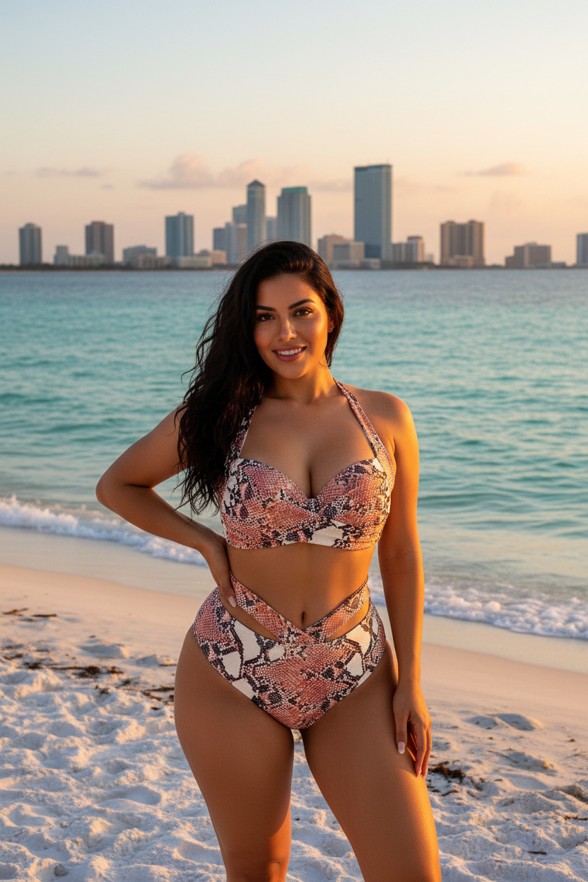 Pink Snake Bikini — Latina Model